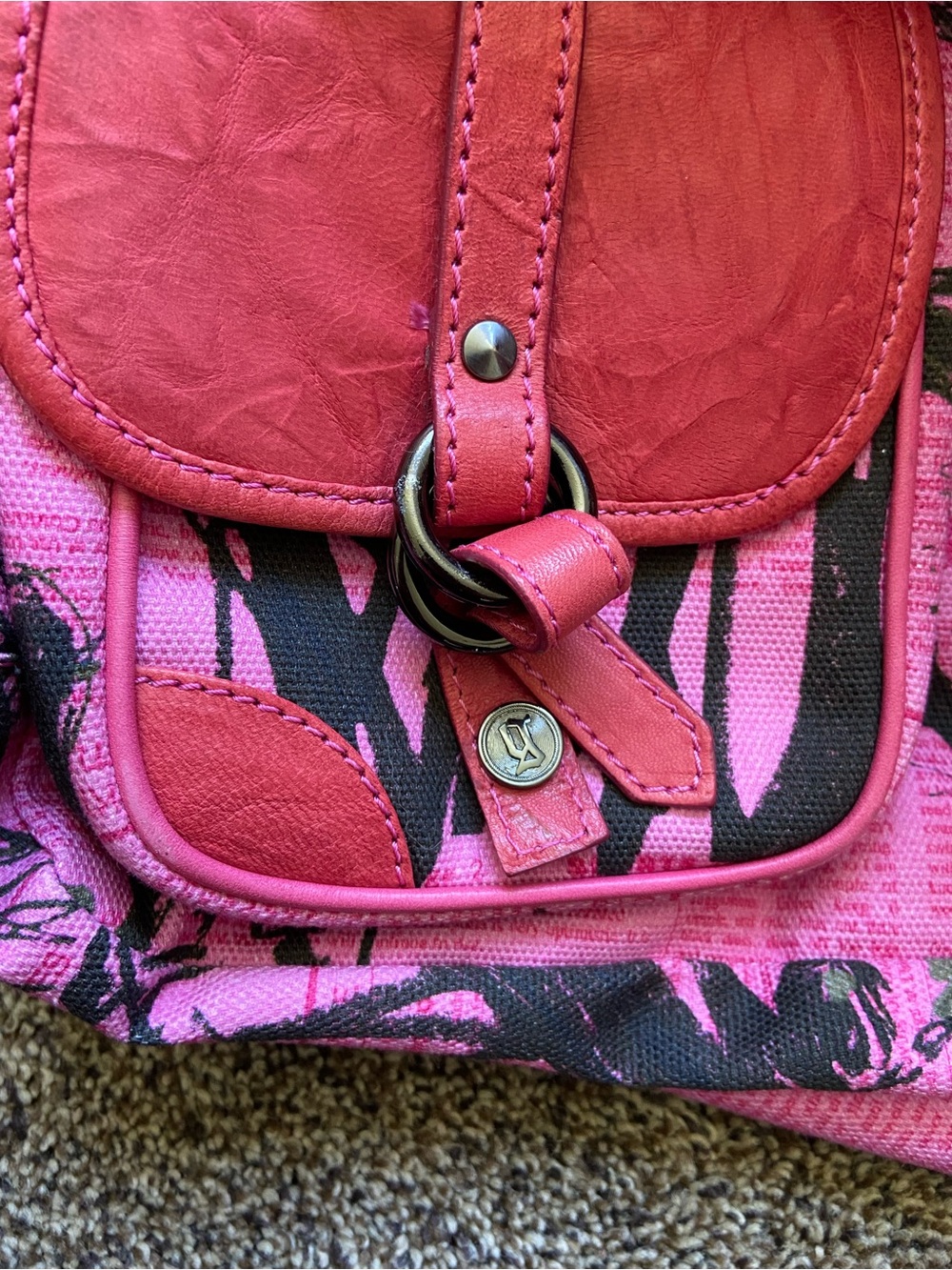 Vintage John Galliano Pink Newspaper Print Leather/Canvas Shoulder Slouchy Bag - Picture 13 of 15